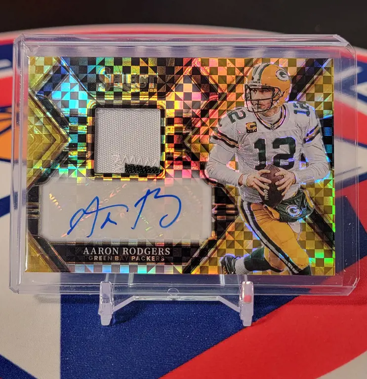 2022 Panini Select Football Aaron Rodgers autograph.