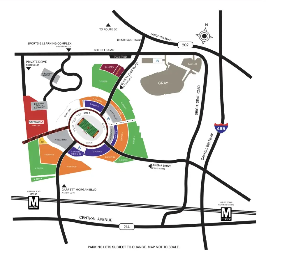 FedEx Field Parking Map