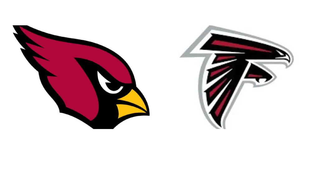 Official Logo of Arizona Cardinals (left) Atlanta Falcons (right)