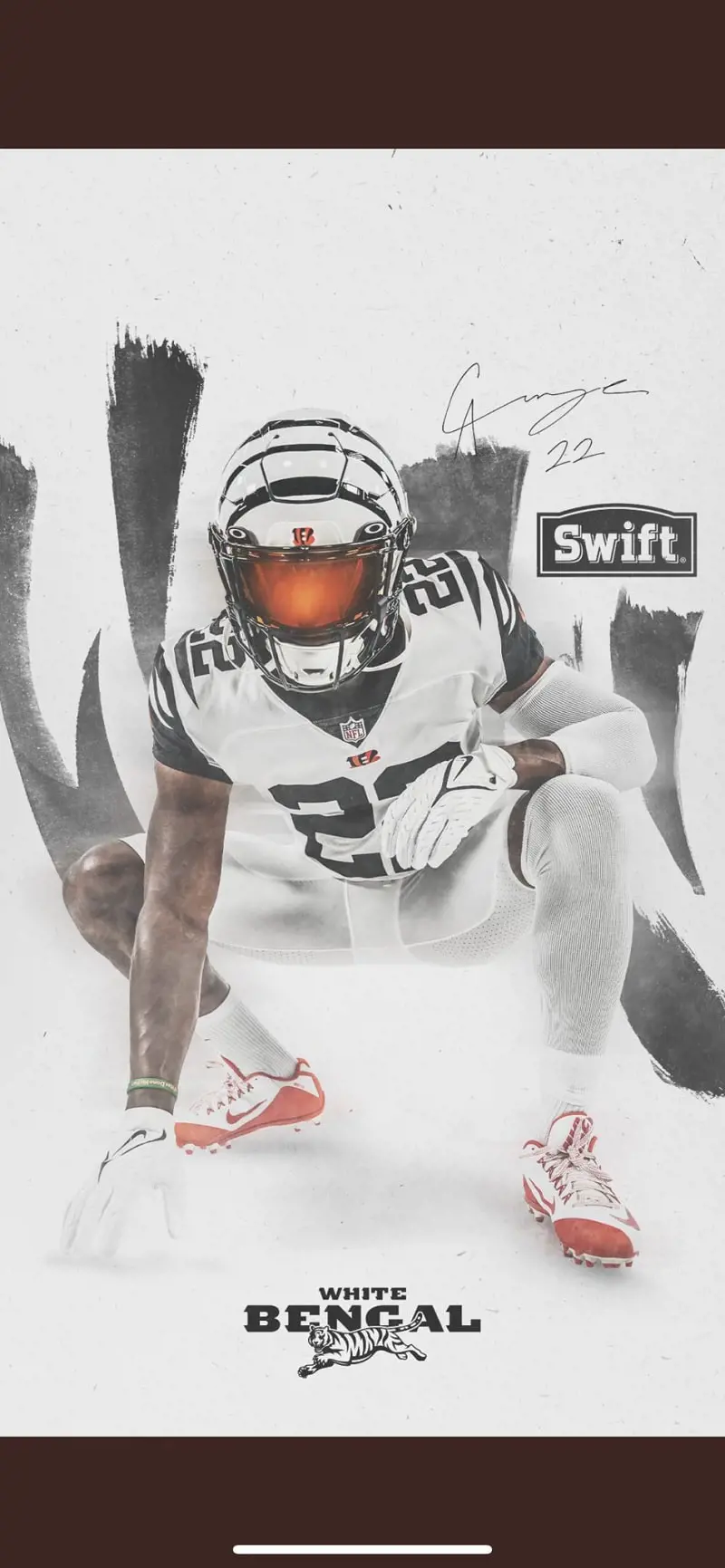The Bengals with their all white jersey