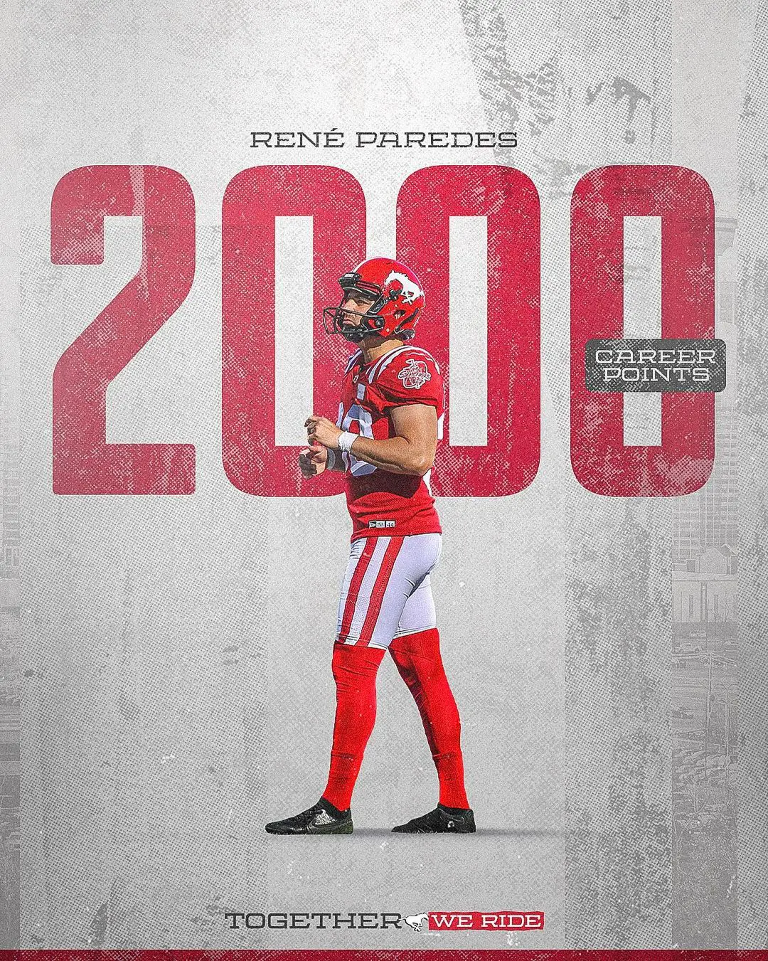 Rene Paredes 2000 score points poster by Calgary Stampeders