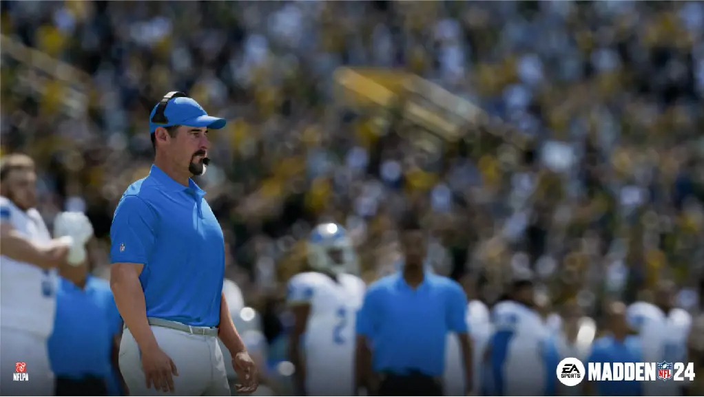 A coach observing his team play inside Madden 24