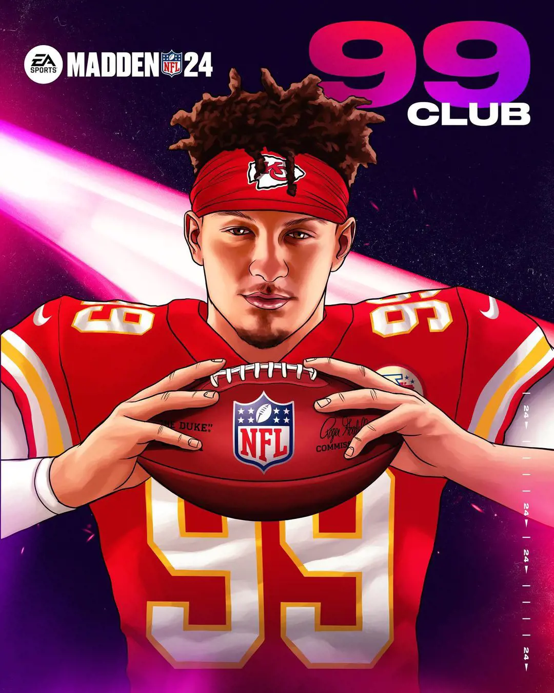 Patric Mahomes in Madden 24 99' club