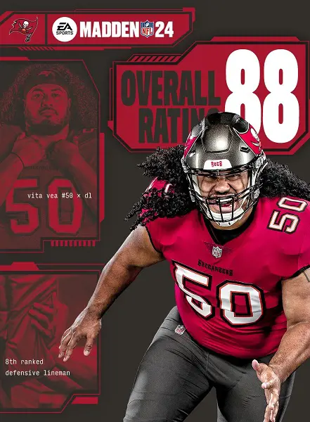 DL Vita Vea gets an 88 overall