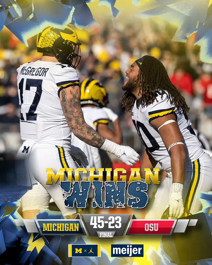 NCAAF 2022 season saw rivals Michigan and OSU playing on 26 November.