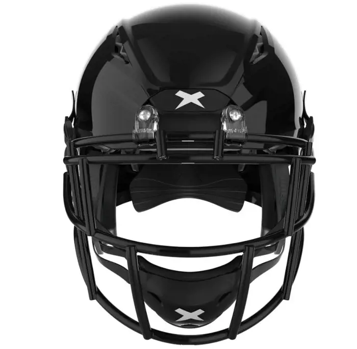 Xenith varsity helmet has a compact shock absorption technology and vents for cooling the head during plays.