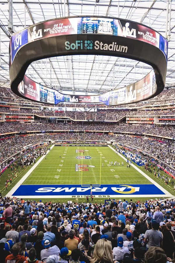Super Bowl LVI takes place in the new stadium at new Los Angles Stadium.