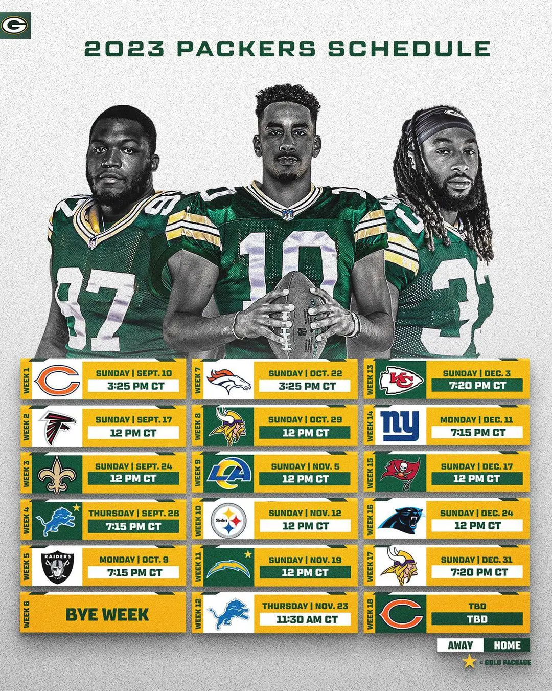 The Green Bay Packers 2023 Schedule will feature 17 regular season games and three preseason games.