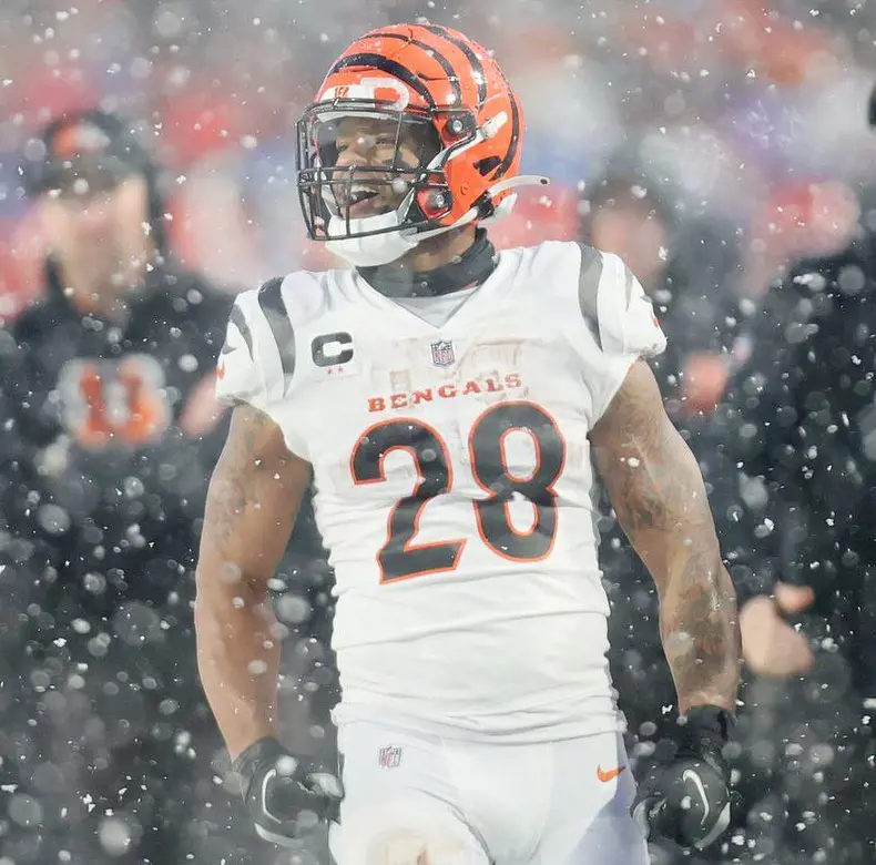 Joe Mixon amidst the celebration in January