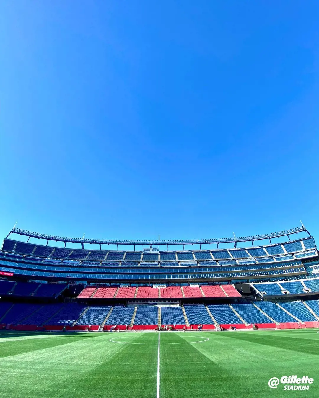 Gillette Stadium was built in 2000 with a capacity of 65,878 including 5,876 club seats and 89 luxury suites.