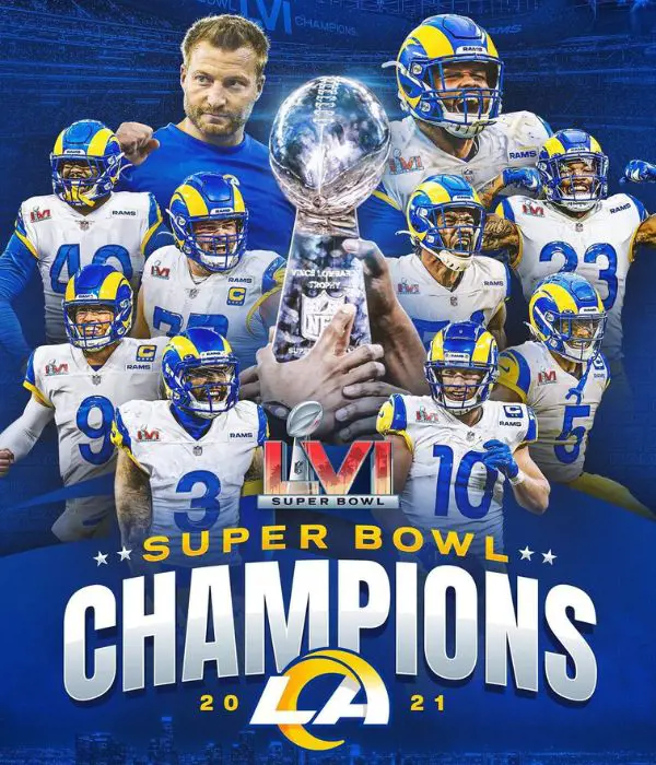 The moment when Los Angeles Rams won the superbowl of 2021