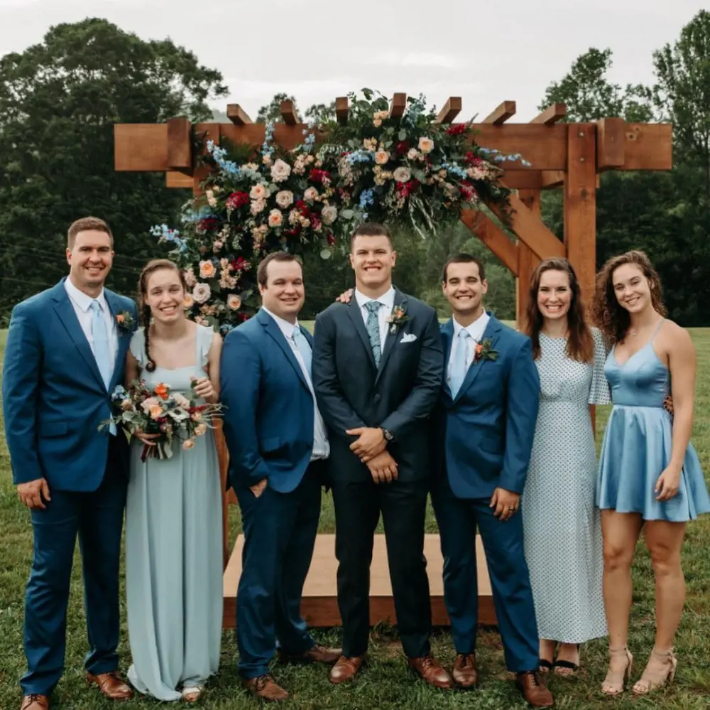 Charlie with his siblings during his wedding in June 2020 in Jeter Mountain.