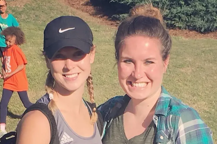 The 22-year-old football player's sister Sally and mom Kathie.