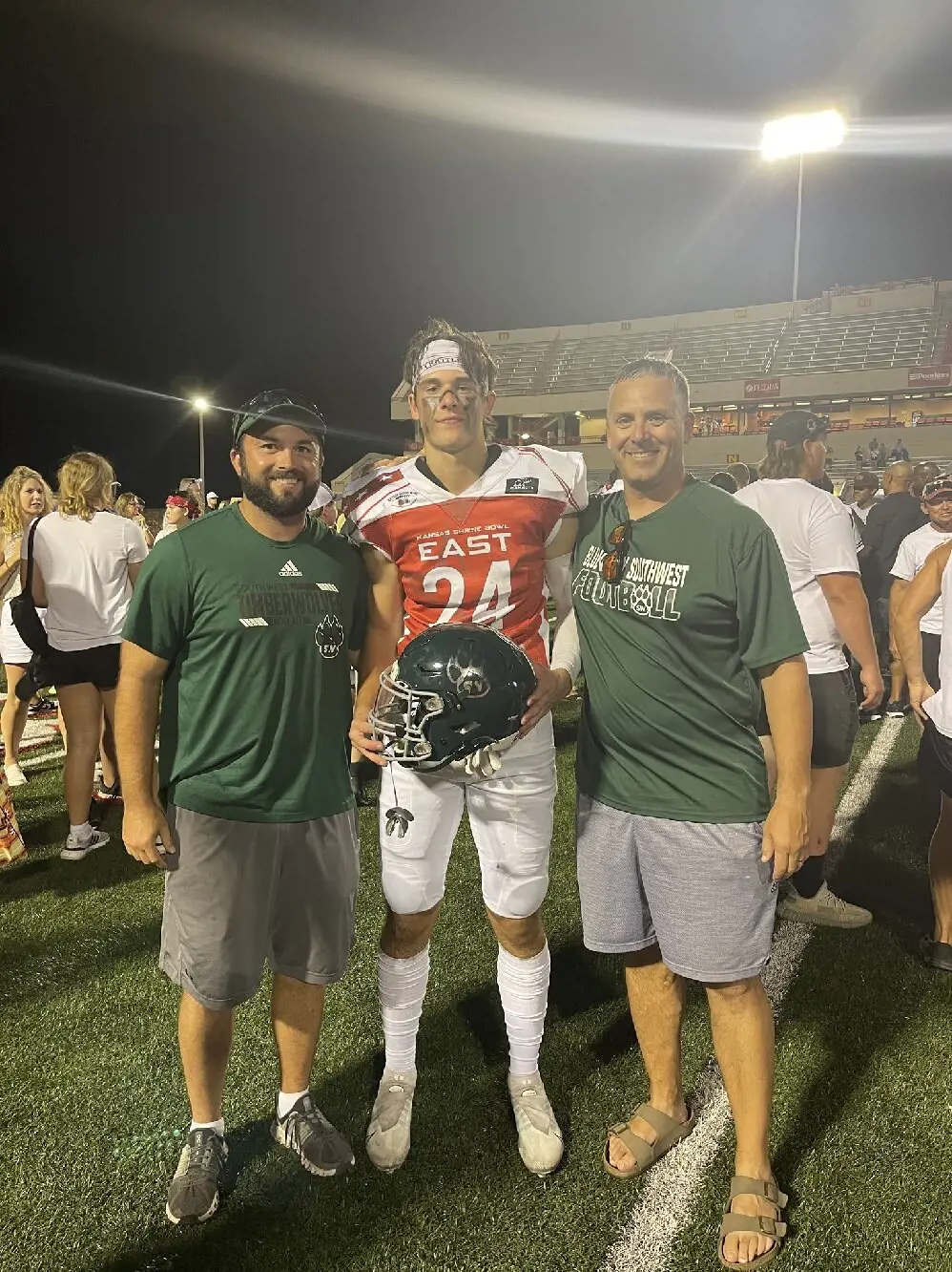 Zack Atkins with coach Anthony Orrick and Brandon Hawks