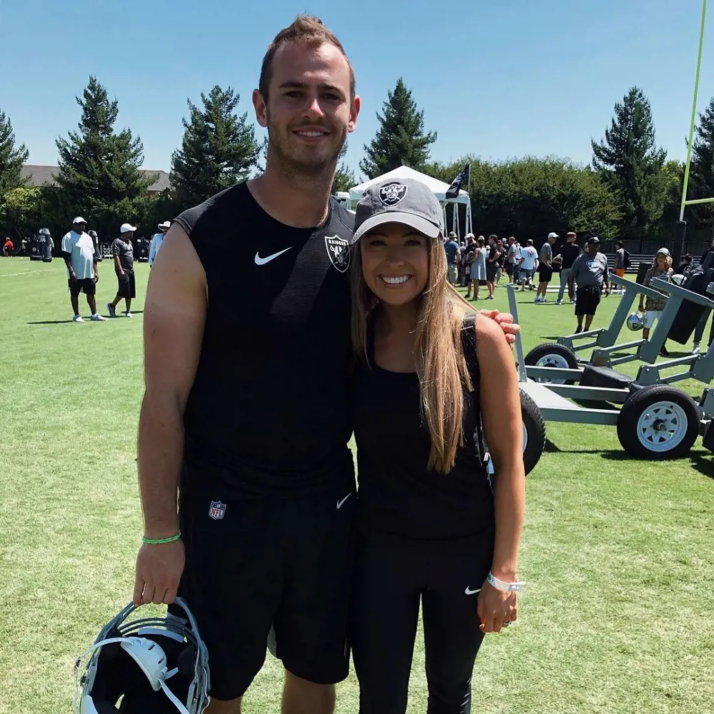 The Las Vegas Raiders wide receiver with Camilla during his first training camp in Napa, California.