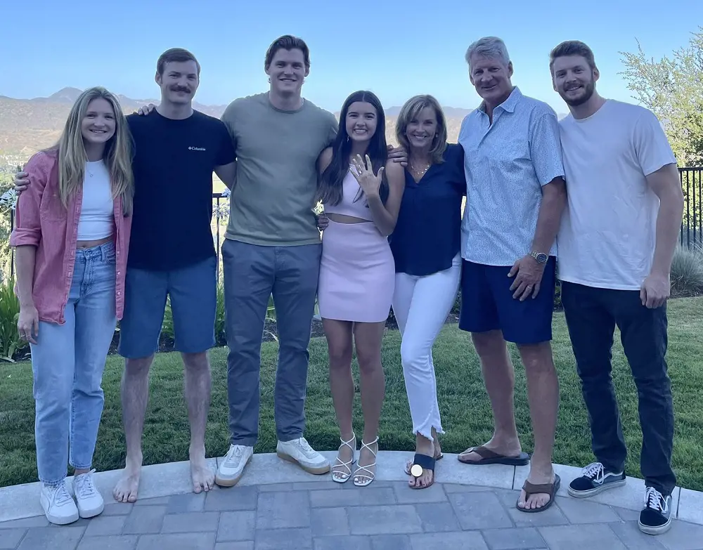 The Calcaterra family celebrating Grant and Sophie's engagement in July 2022.