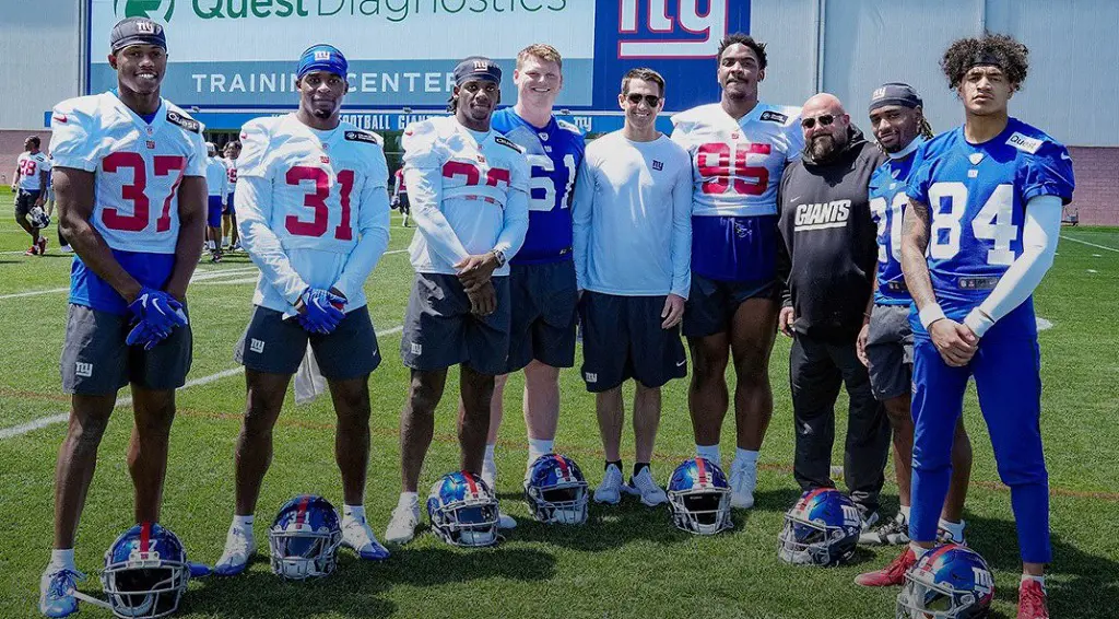New recruits form Giants with their new kit