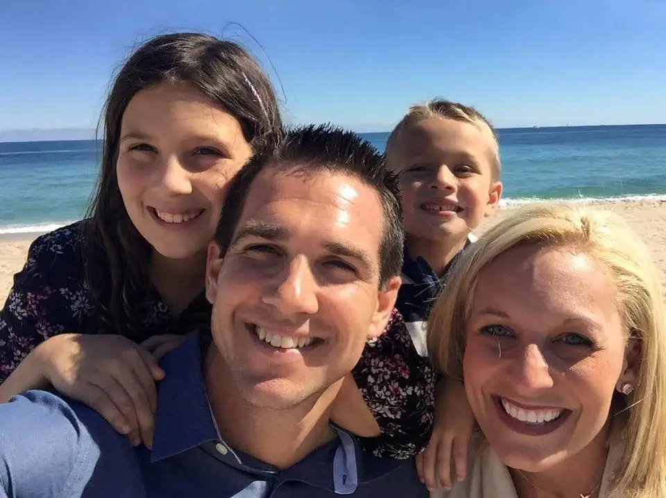The 43-year-old general manager enjoying his vacation with partner Marie and kids.